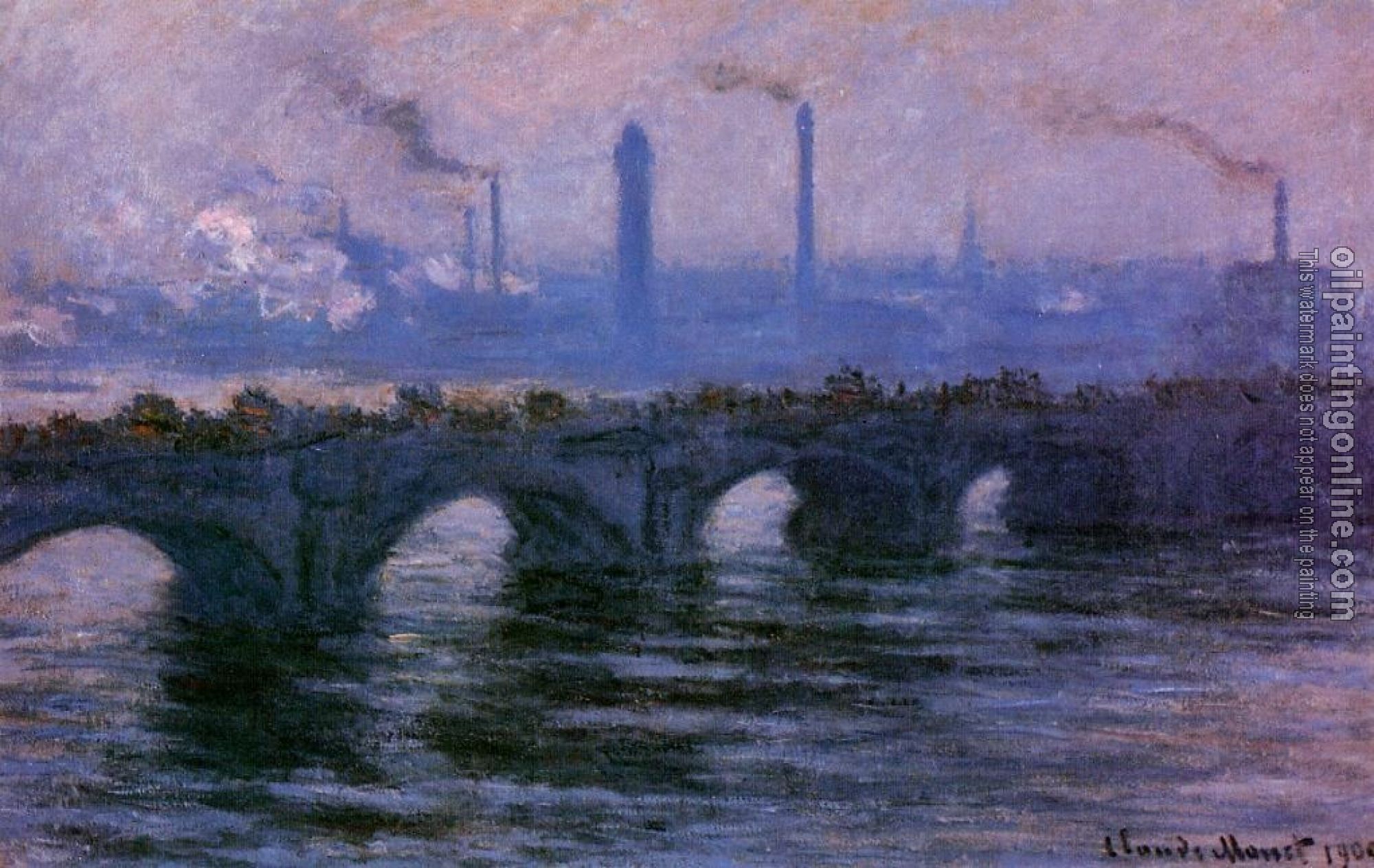 Monet, Claude Oscar - Waterloo Bridge, Overcast Weather